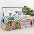 Load image into Gallery viewer, Fun and Vibrant Cardboard Cat House with Scratching Board
