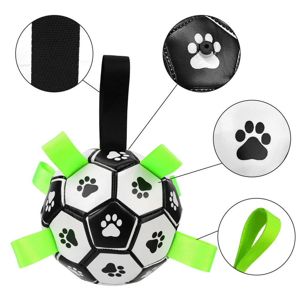 Interactive Dog Chew Soccer Ball with Grab Tabs