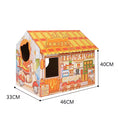 Load image into Gallery viewer, Fun and Vibrant Cardboard Cat House with Scratching Board
