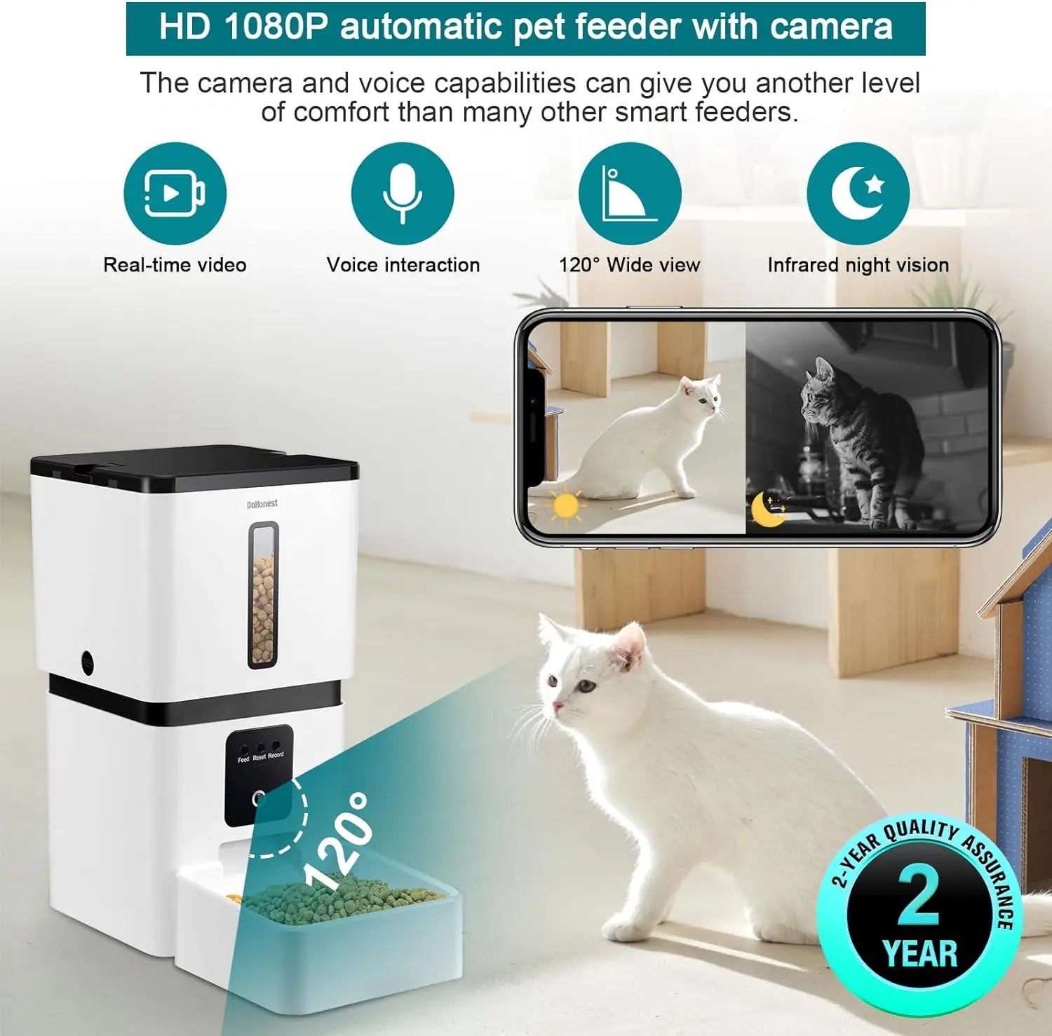 8L Smart Dog Feeder with Camera