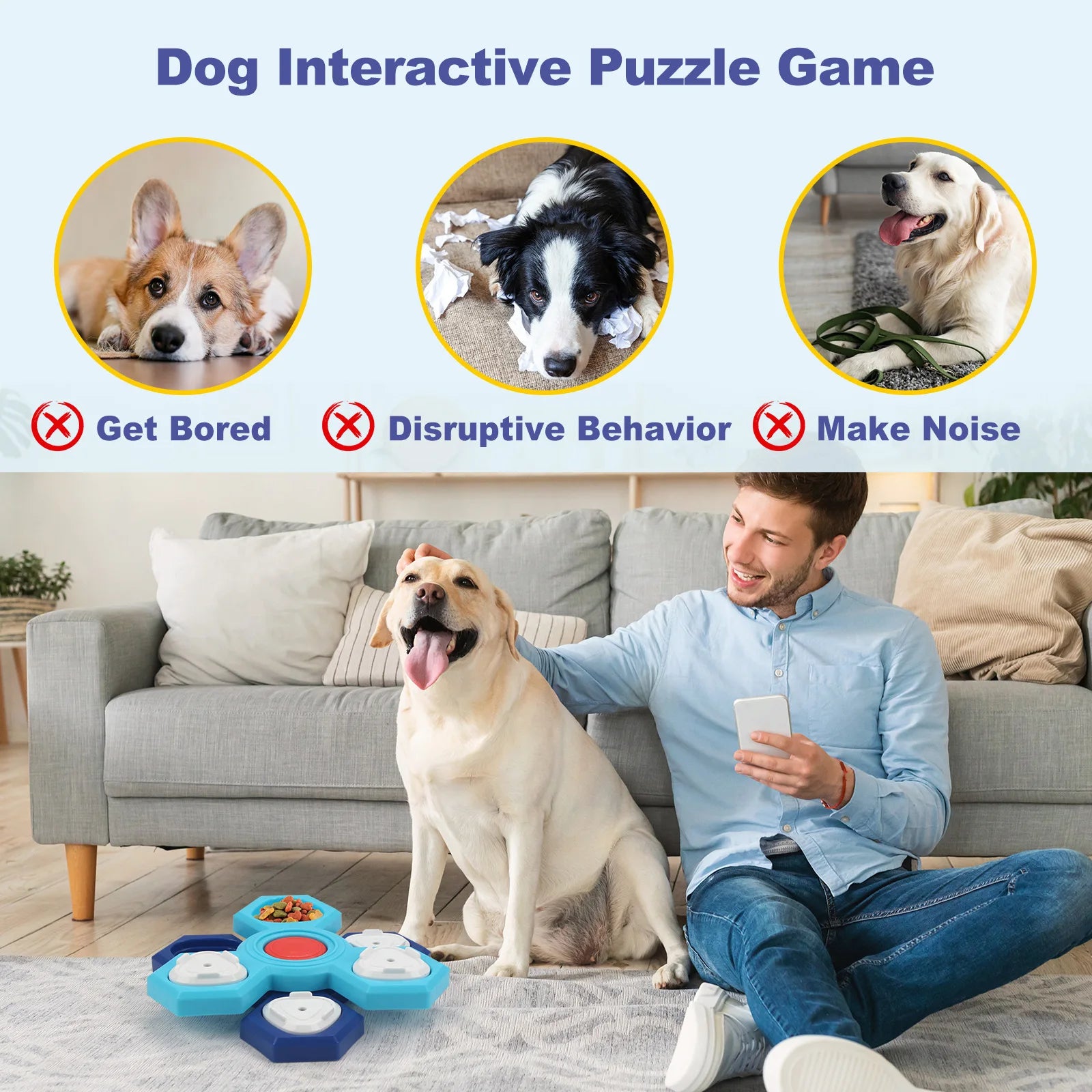 Interactive Dog Puzzle Toy & Treat Dispenser