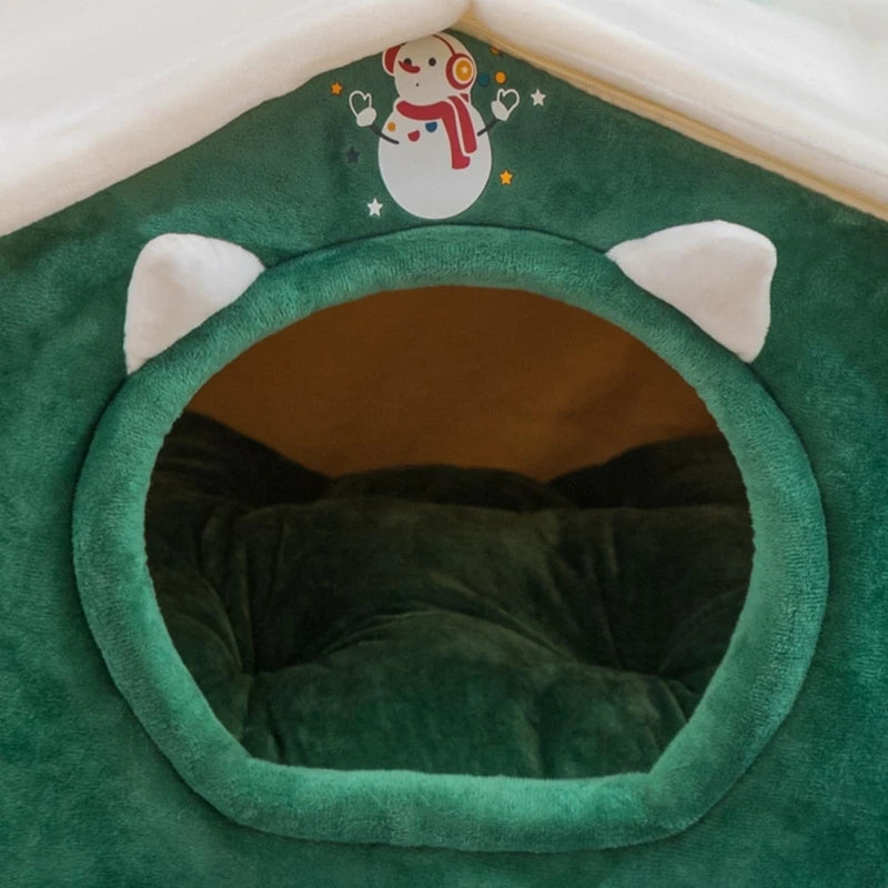 Breathable Plush Christmas Pet Bed