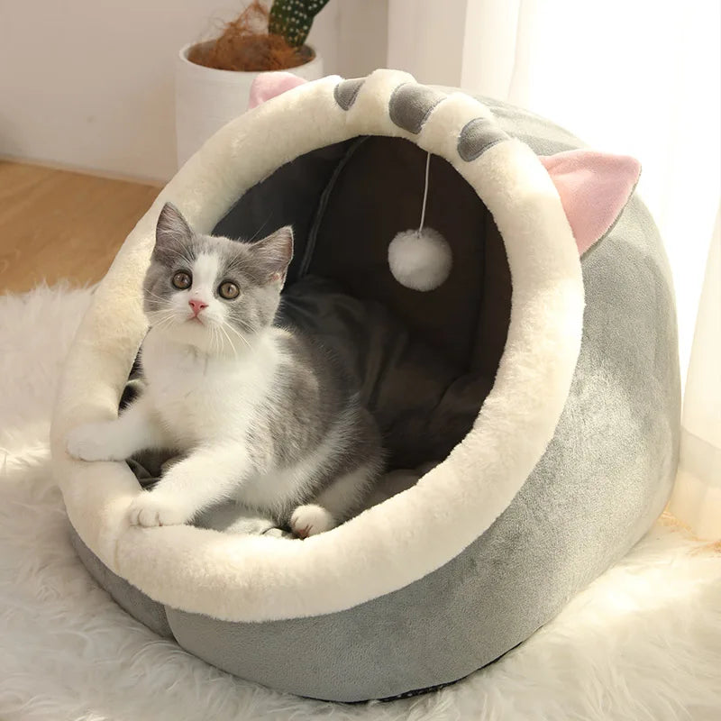 Self-Warming Pet Tent Cave Bed for Cats