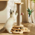 Load image into Gallery viewer, Solid Wood Pet Sisal Scratching Board with Turntable
