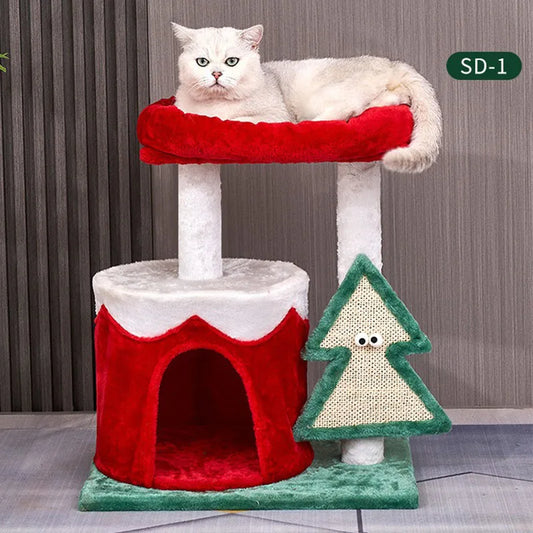 Christmas Cat Climbing Tower