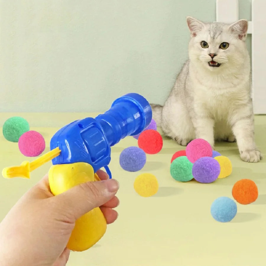 Cat Plush Ball Shooting Gun Toy