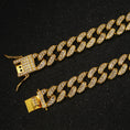 Load image into Gallery viewer, Cuban Chain Dog Collar with Diamond Design - Secure Buckle
