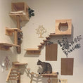 Load image into Gallery viewer, Wall-Mounted Cat Hammock with Scratching Posts, Ladder Steps & more
