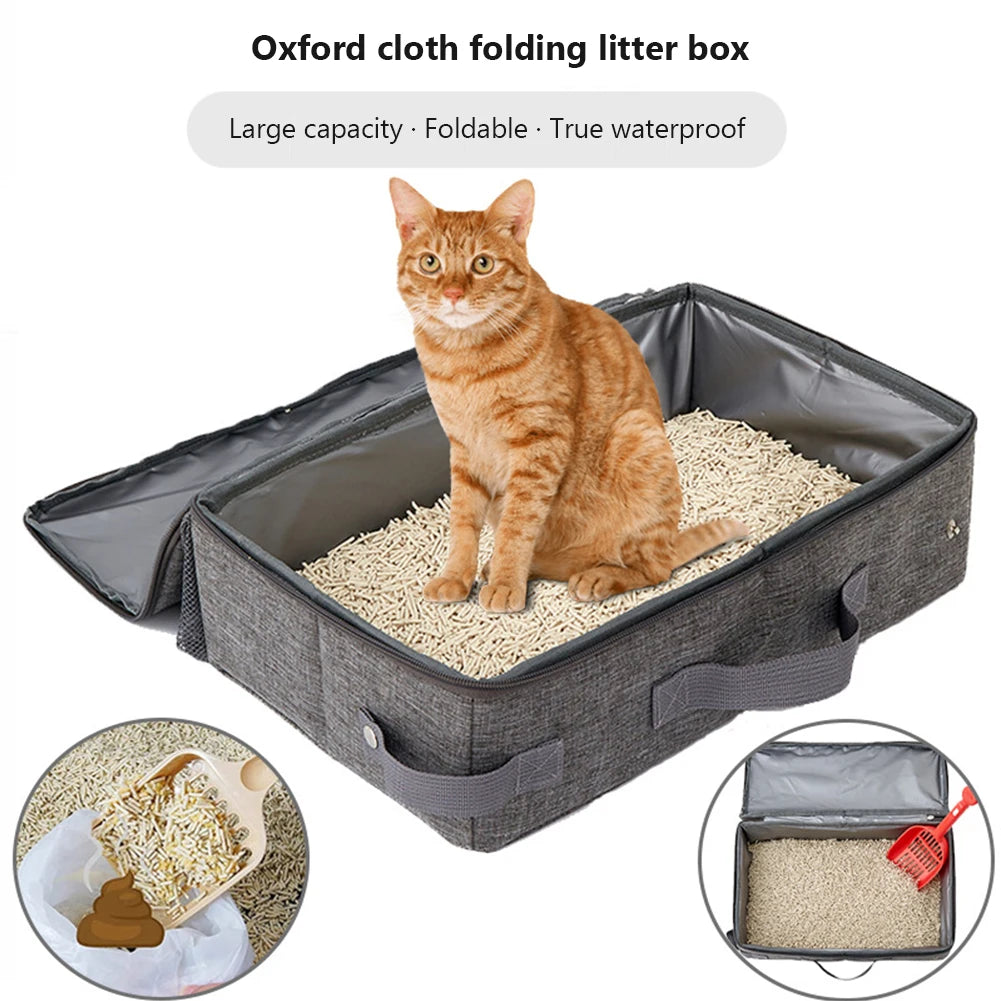 Portable Foldable Cat Travel Litter Box