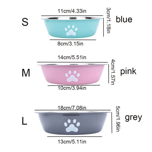 Non-Slip Stainless Steel Pet Bowl: Large Capacity and Rust-Resistant