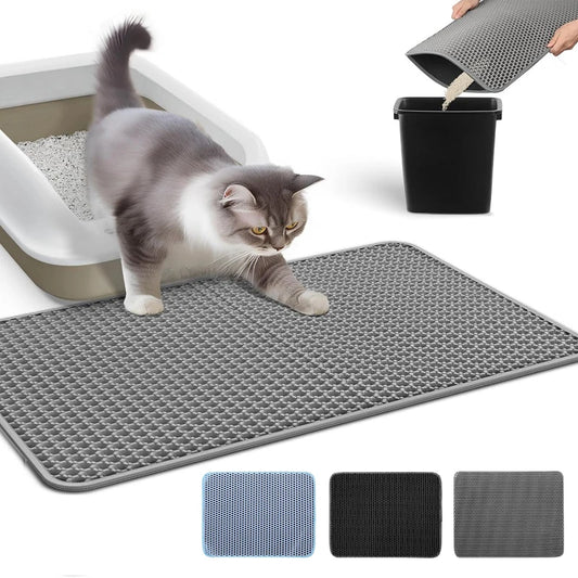 Waterproof Double Layer Cat Litter Mat: Clean and Foldable Pet Care