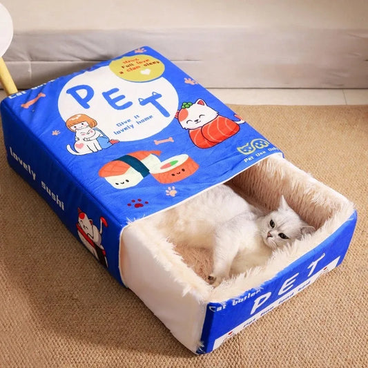 Japanese Style Fully Enclosed Pet Cat Bed