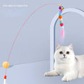 Load image into Gallery viewer, Feather Fish Teaser Wand - Interactive Cat Toy with Bell
