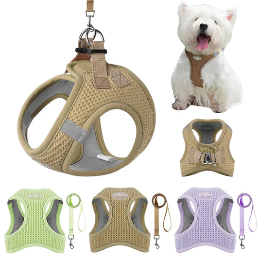 Reflective Breathable Pet Vest Harness with Leash