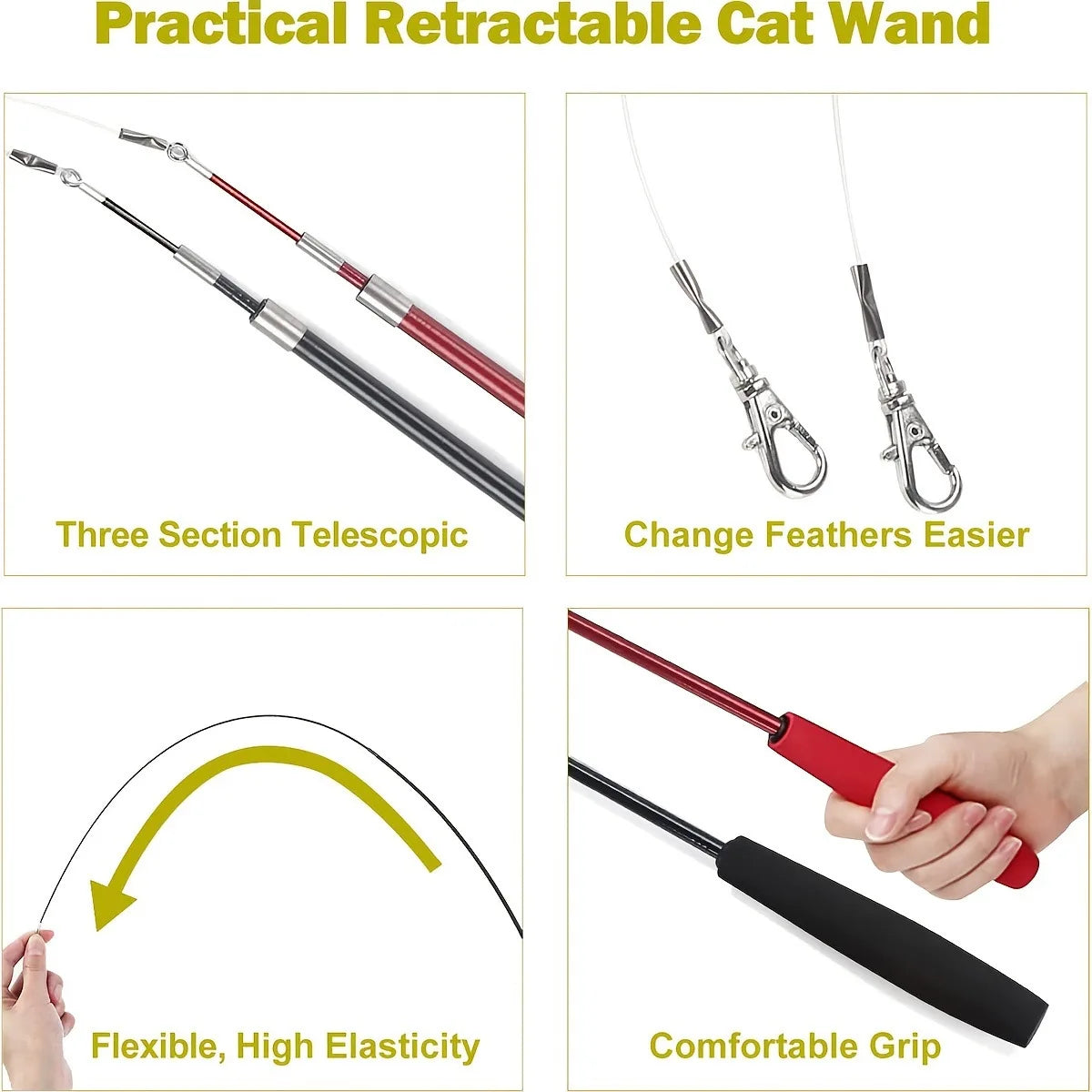 Multifunctional Cat Toy Set with Telescopic Fishing Rod