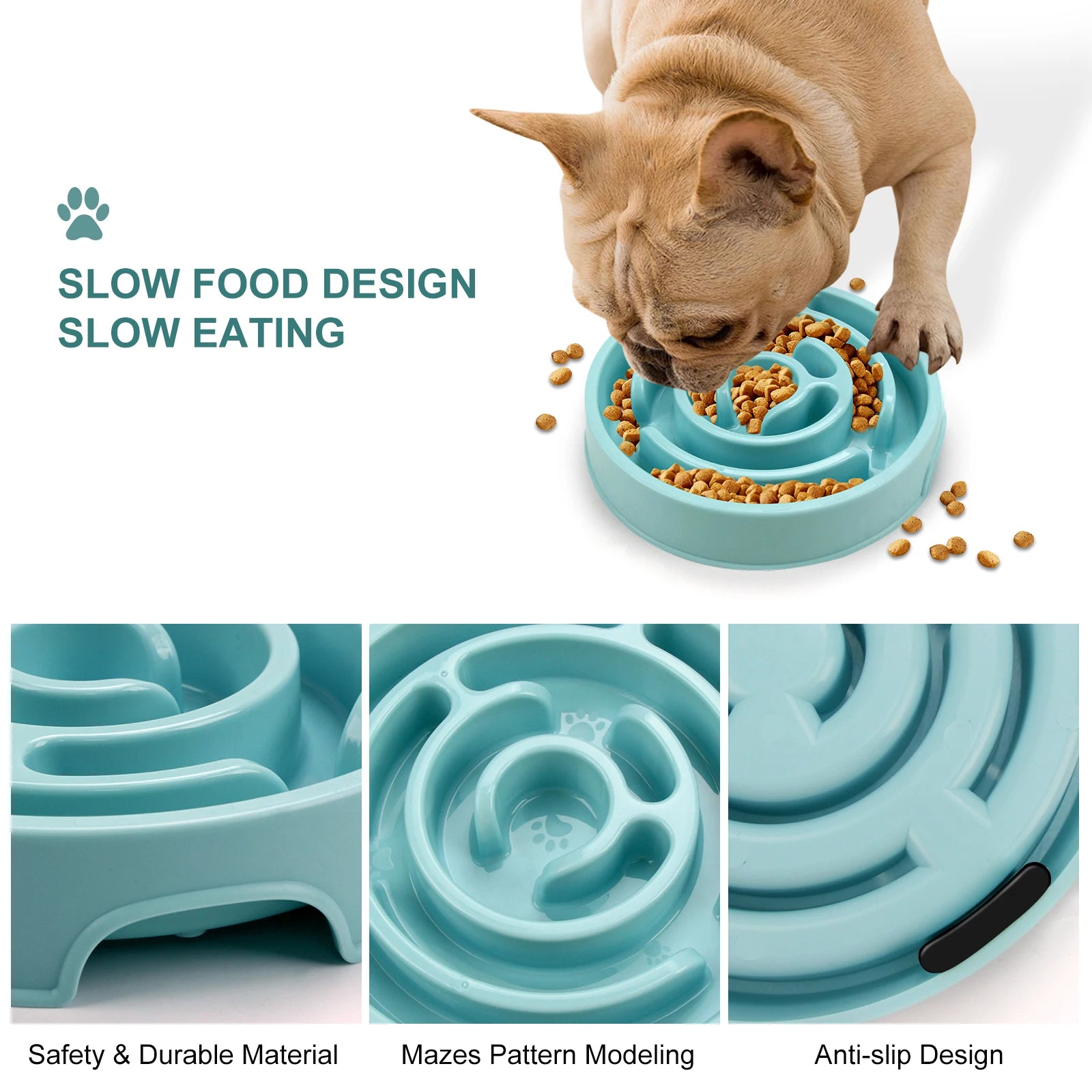 Slow Feeder Bowl: Fun, Non-Slip, Anti-Gulping