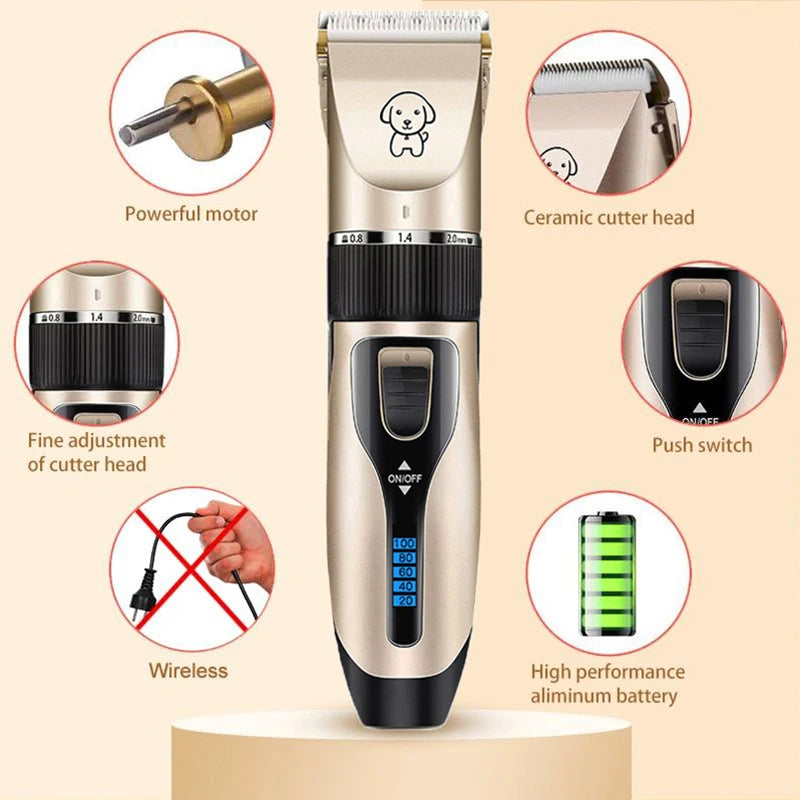 Rechargeable Cordless Pet Hair Clippers