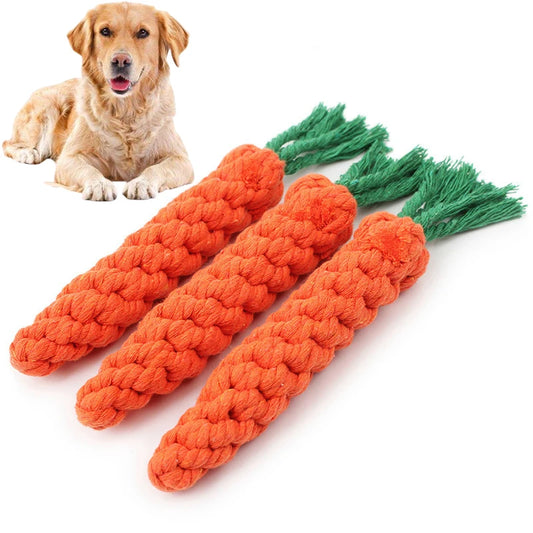 1PC Carrot Knot Rope, Ball & More: Durable Dog Chew Toy