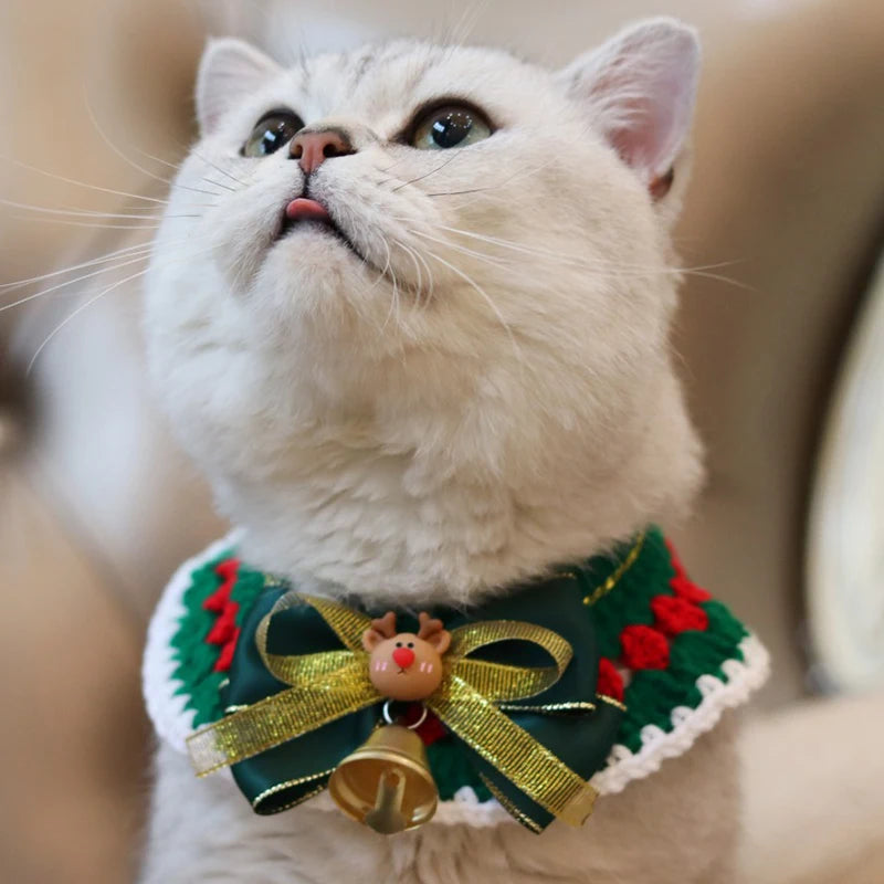 Christmas Pet Bibs and Bow Collar