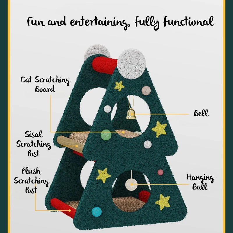 Christmas Tree Cat Scratching Board & Nest