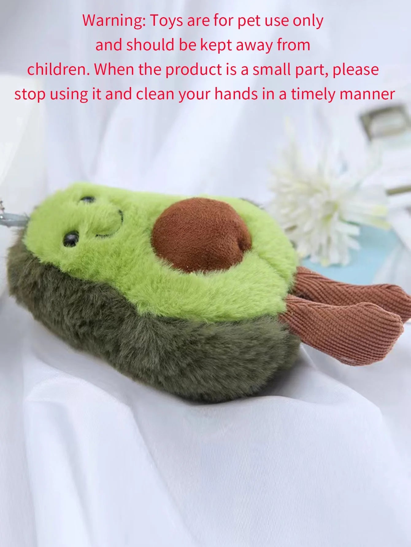 Durable Avocado Plush Toy with Squeaker