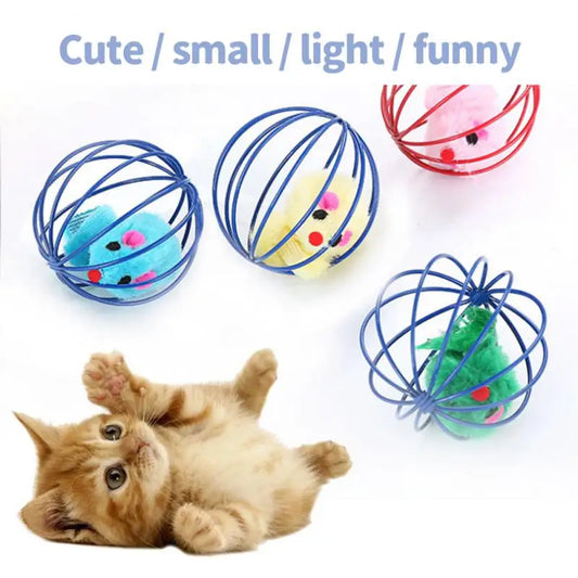 Interactive Pet Ball Toy - Plush Rat Design