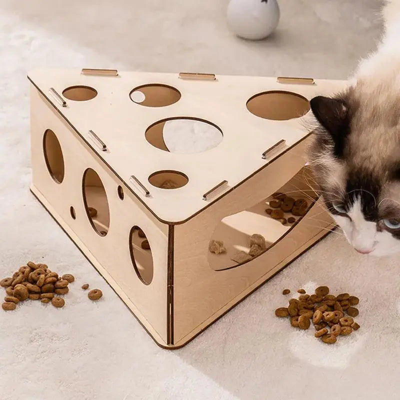 Wooden Cat Ball & Scratcher Toy