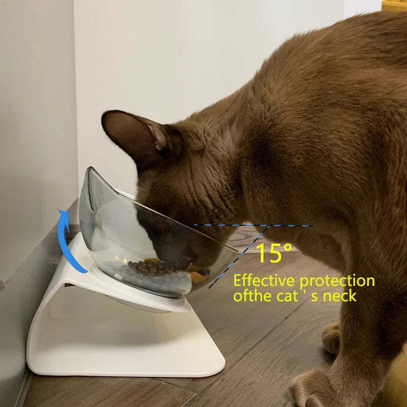 Non-Slip Double Pet Bowl with Stand: Cat Feeding Solution