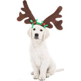 Load image into Gallery viewer, Elk Antlers and Santa Hat Pet Costume
