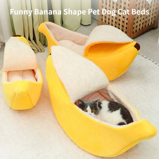 Funny Banana Cat Bed: Cozy and Portable Pet Basket