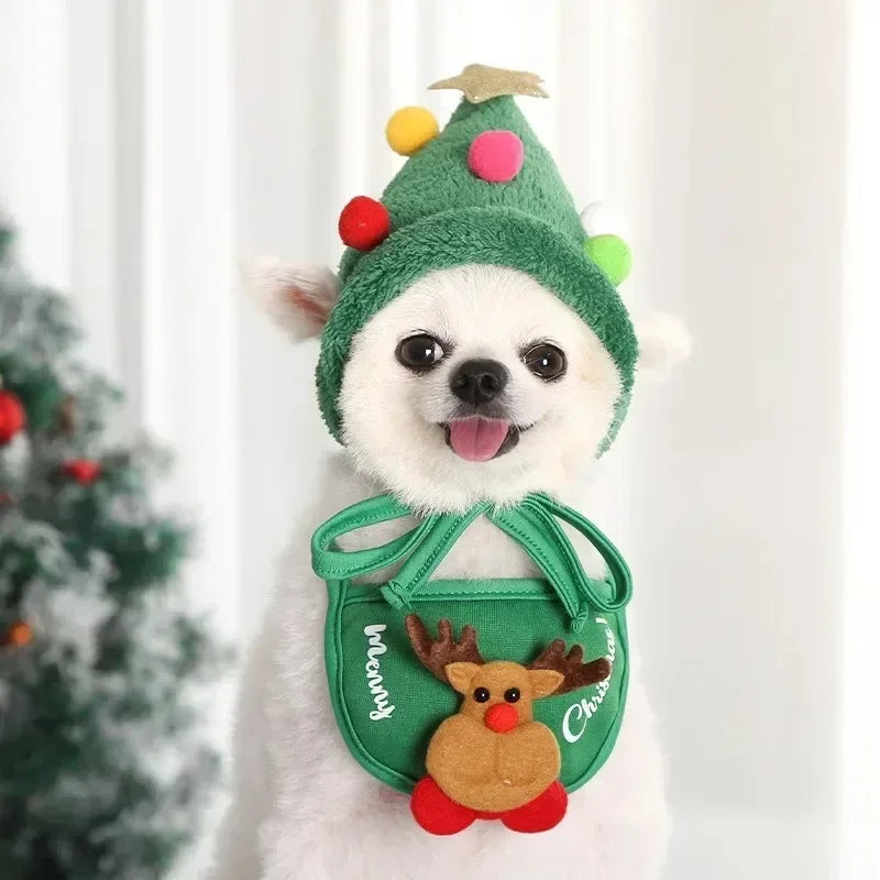 Christmas Hat and Cartoon Bandana Set